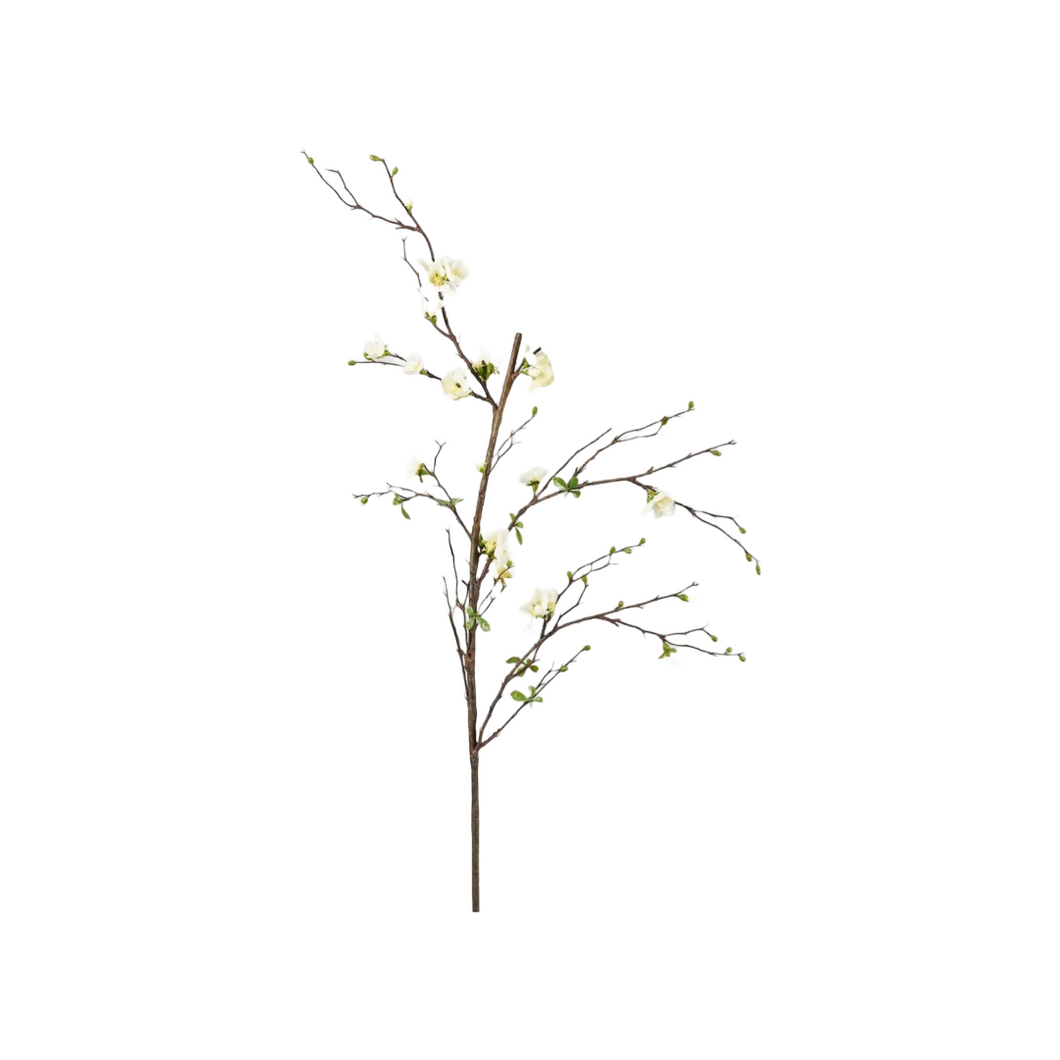 Faux Quince Blossom Branch-54”