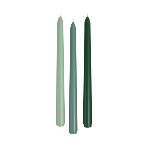 Set of 3 Taper Candles-Green