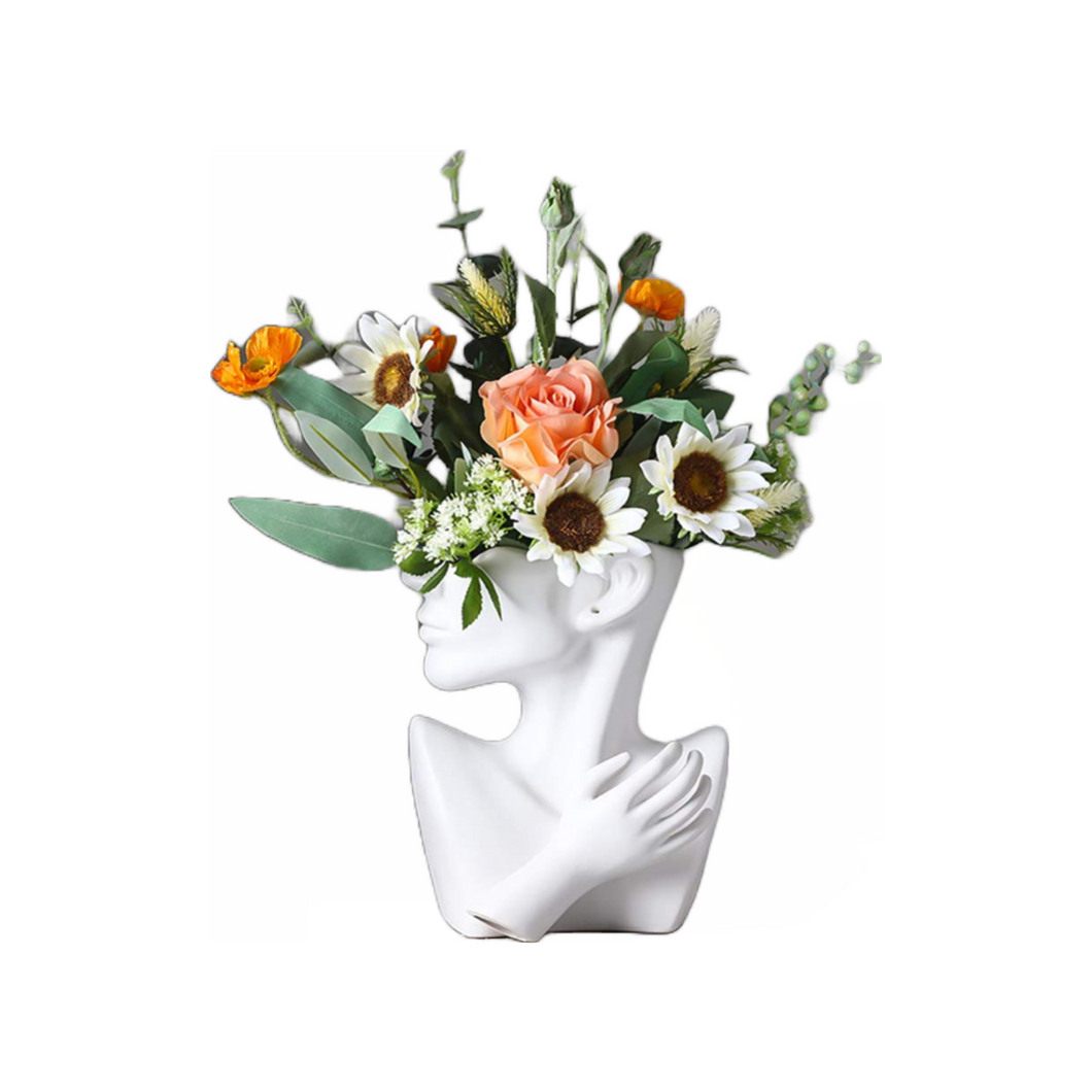 Statue Flower Vase Face Pots