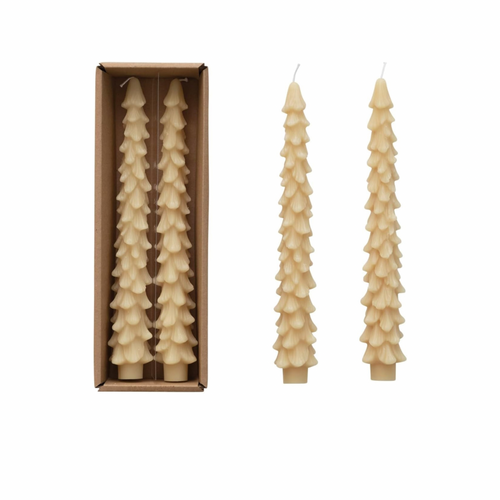 Unscented tree shaped taper candles (Set of 2)