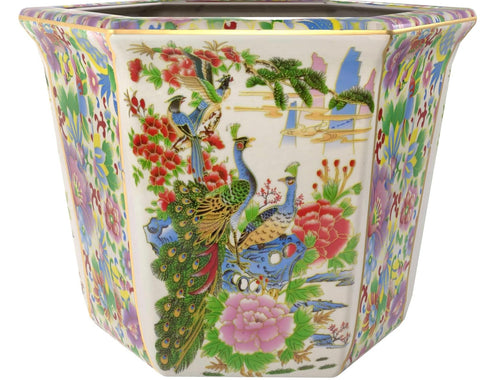 10” Satsuma Birds & Flowers Flowerpot