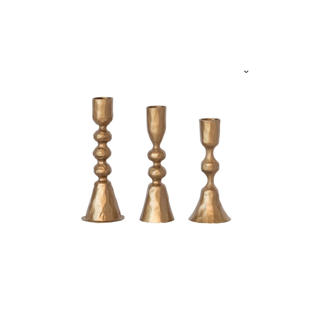 Hand-forged cast iron taper holders (Set of 3)