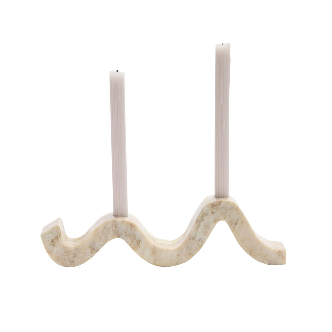 Stone Wave Taper Candle Holder