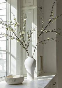 Faux Quince Blossom Branch-54”