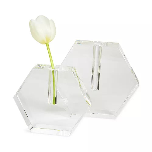Crystal Glass Hex Vase