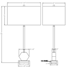 Henrietta Table Lamp-30"H x 17.75"W Shade x 12"D Shade