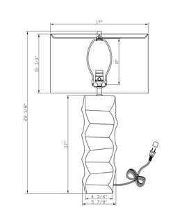 Kraft Table Lamp-28"H x 17"Dia Shade