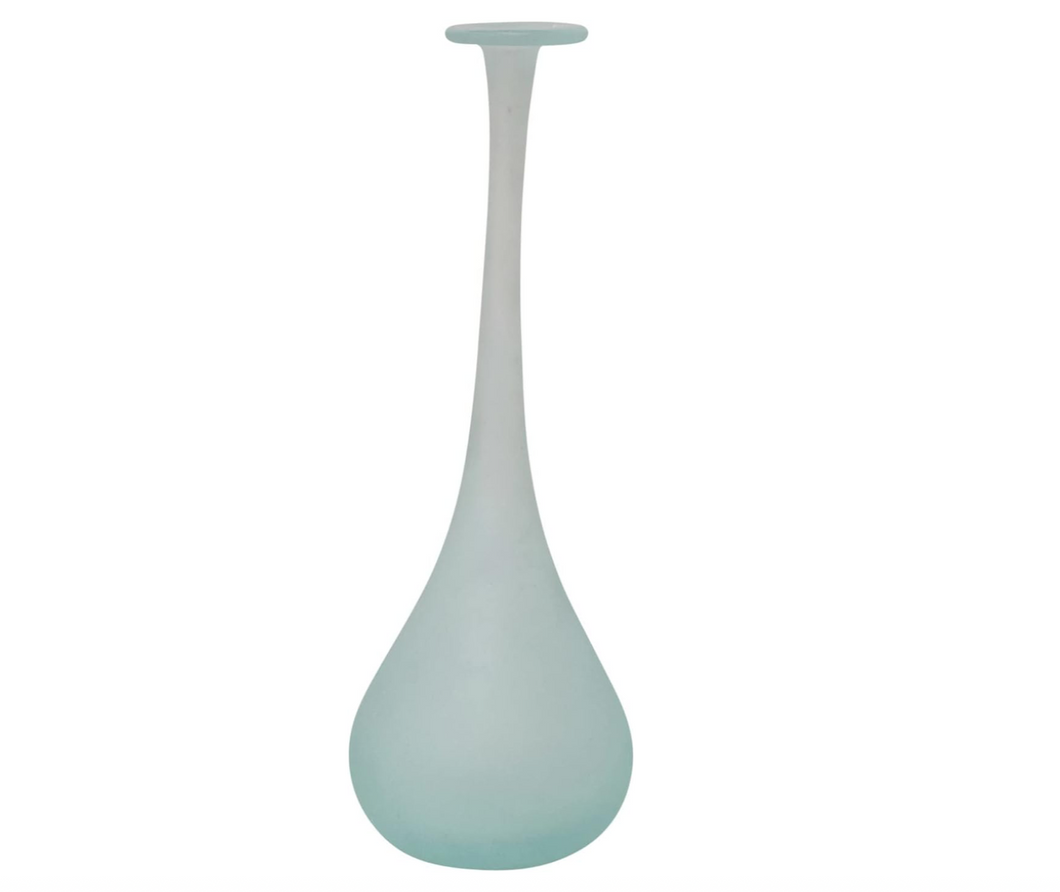 Teardrop Frosted Glass Vase