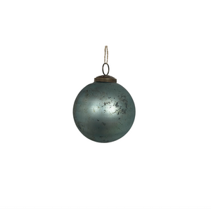 Mercury Glass Matte Finish Ornament-4" Lt Teal