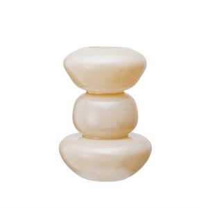 Glass Organic Shaped Vase, Opaque Nude Color