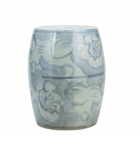 Blue and White Garden Stool Twist Flower