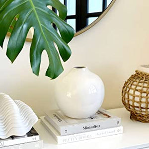 Round White Vase-7.5"