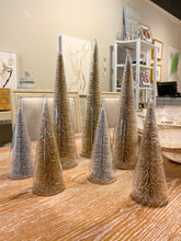 Small Glass Silver Glitter Christmas Tree