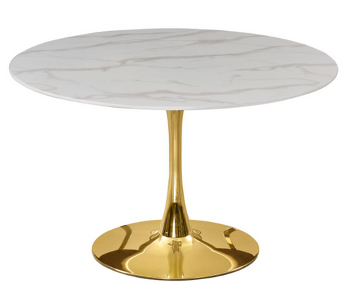 Tulip Faux Marble Top Dining Table-48