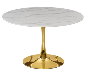 Tulip Faux Marble Top Dining Table-48"