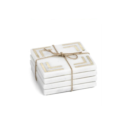 S/4 Square Marble Coasters