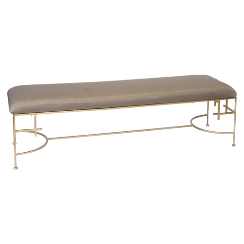 Gold Leaf Linen Bench