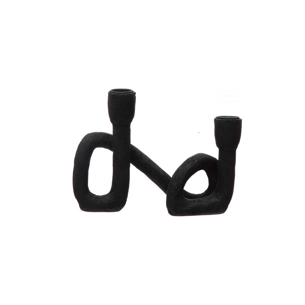 Bloomingville Resin Taper, Black Candle Holr