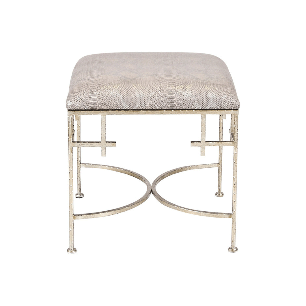 Silver Leaf Snakeskin Bench