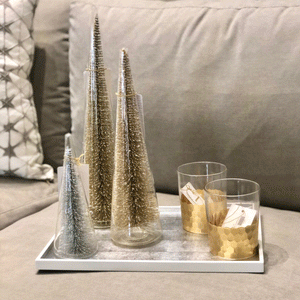 Silver Leaf Glass Tray